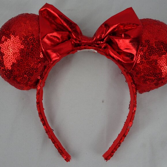 Disney Minnie Mouse Ears Red Sequin Headband - Picture 5 of 10